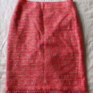 J.Crew Neon Pink Tweed Pencil Skirt